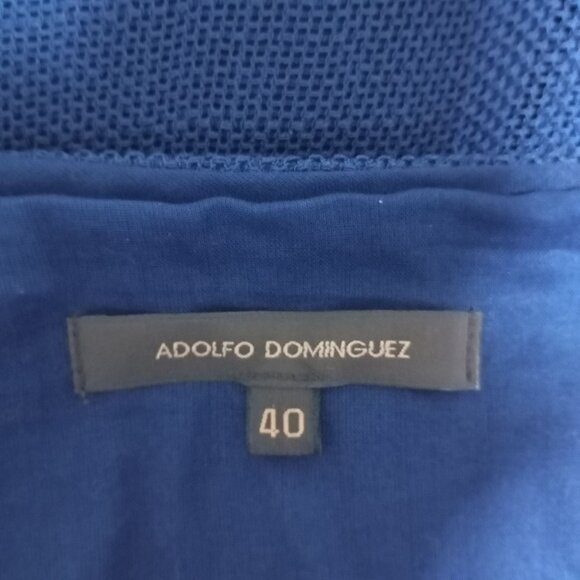 Adolfo Dominguez Skirt Midi With Fringe Hem & Belt Size 40 Womens Blue - Picture 2 of 10